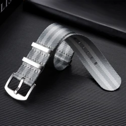 Premium Quality Nylon Sport Bracelet for Watchband Replacement (Gray Silver)
