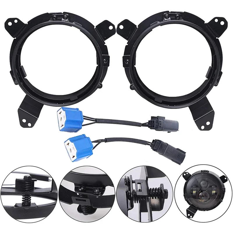 

New Wrangler JL 7 Inch Round LED Headlight Accessories Mounting Bracket Ring Adapter For Jeep Wrangler JL 2018 2019