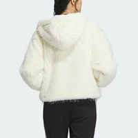 Adidas officiel véritable trois rayures nouvel an fausse fourrure manteau de mode pour femme IX4225 3