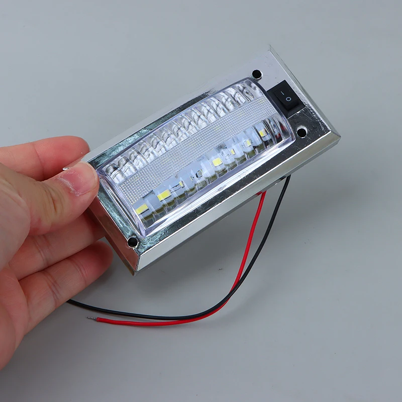 LED 패널 라이트 자동차 인테리어 독서 램프, 고휘도 캐빈 조명, 밴 트럭 RV 보트 캠핑카 조명 스위치 오프, 12V-24V