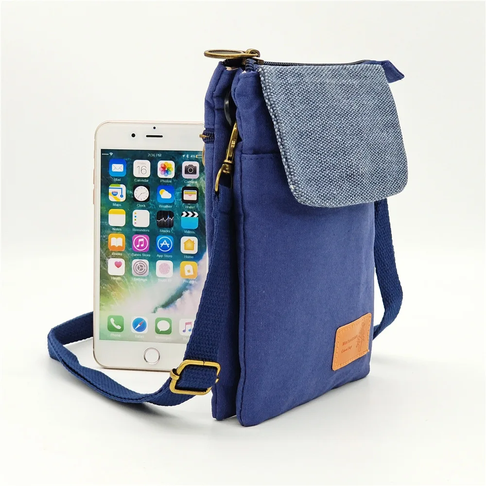 Cotton Canvas Women\'s Shoulder Cross-body Bag Brands 2023 Ladies Mini Handbag Female Small Phone Purse Money Pouch for Girls