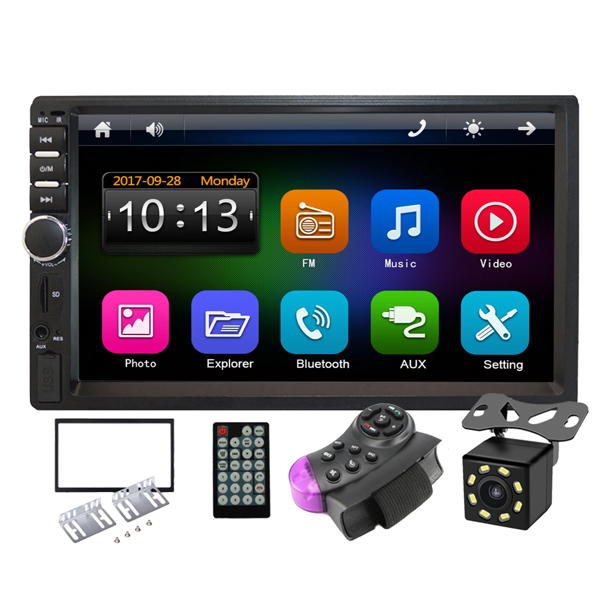 Amplificatore Universale Grande 7 Pollici Touch Screen Radio System Player 2Din 2 Din B T Doppio Din Car Stereo Con Fotocamera