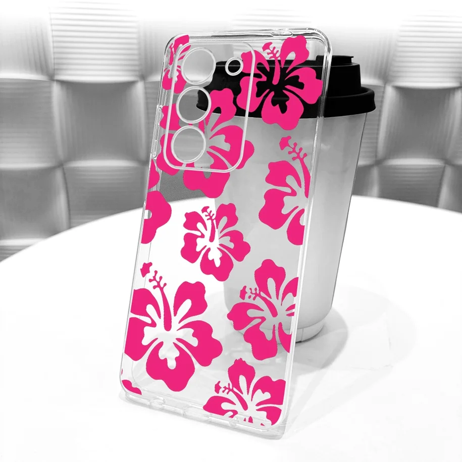 Floral Bow Bumper Soft Silicone Clear Phone Case Cover