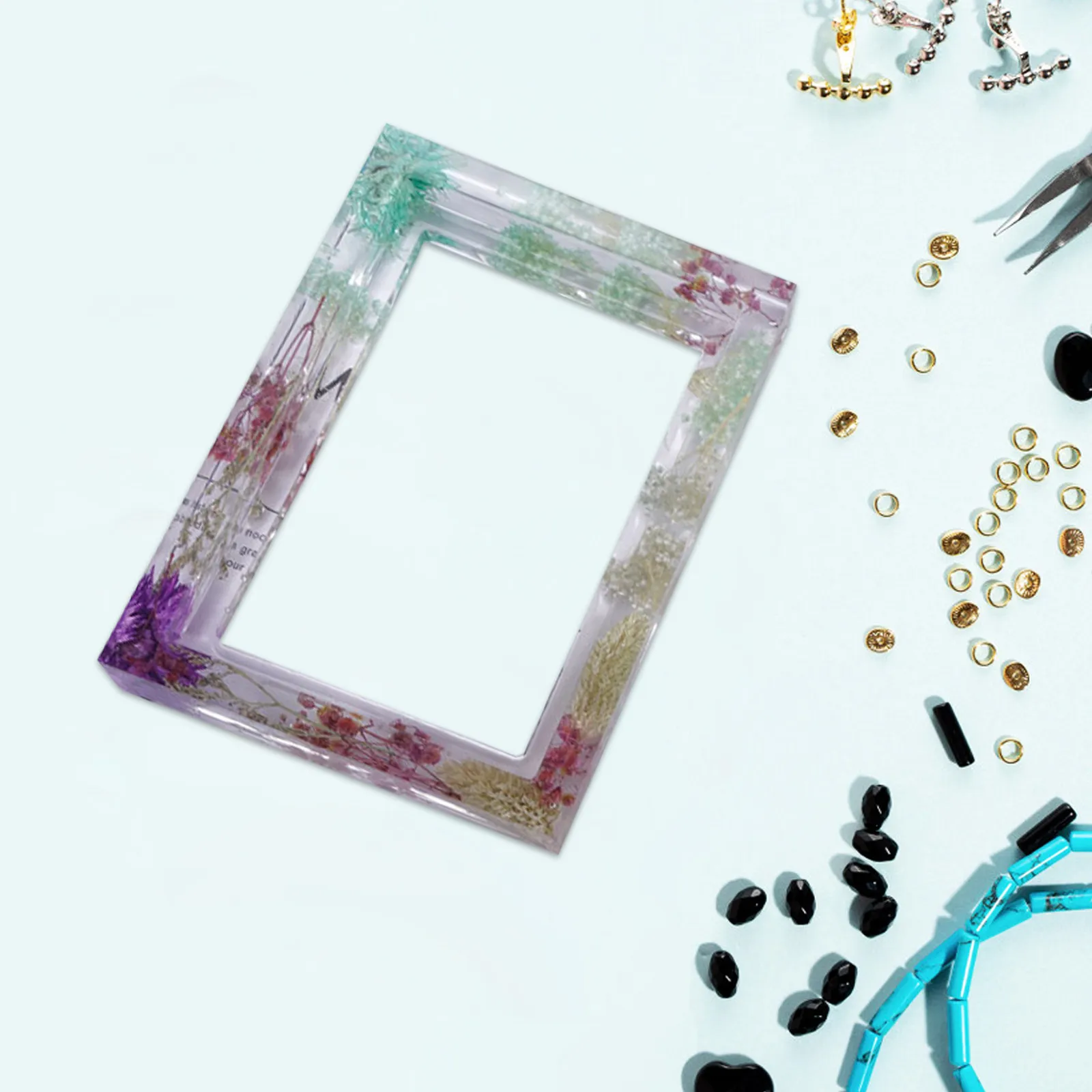 Stampi in Silicone per Cornici Fotografiche, Accessori per Arte in Resina, Riutilizzabili, Antiaderenti, Facili da Pulire, Stampo in Resina Epossidica Perfetto per Compleanni - immagine 6