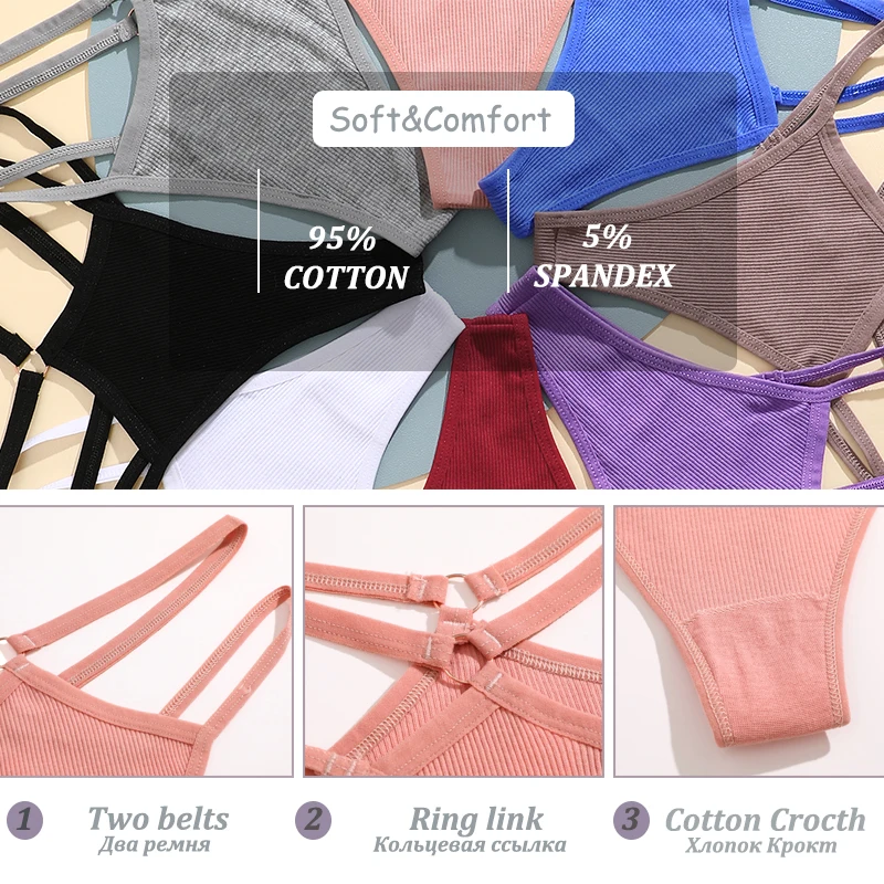 1PCS Women Sexy Cotton Panties Two Belts Hollow Out G-String Thongs Breathable Underwear for Female cotton panties female underwear women panties womens underwear