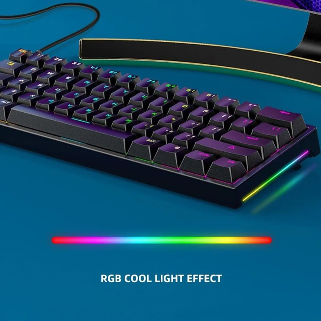 

Mayitr 1pc 61 Keys Mechanical Keyboard RGB Backlit Gaming Keyboards Luminous Optical Kaypad For Desktop Computer