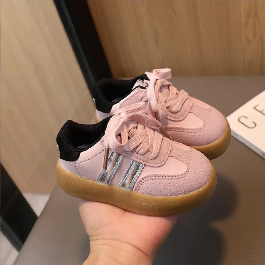 Children's Sports Sneakers Autumn Winter New Girls' Casual Shoes Boys' Forrest Gump Shoes Fashion Soft Sole Black Silver Pink 3