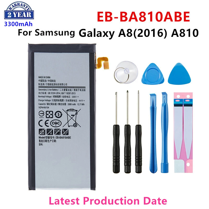 Brand New EB-BA810ABE 3300mAh Battery For Samsung Galaxy A8(2016) SM-A8100 SM-A810F SM-A810YZ SM-A810S/DS Batteries+Tools samsung orginal eb bn920abe 3000mah battery for samsung galaxy note 5 sm n920 n920f n920t n920a n920i n920g n9200 n920g ds n9208