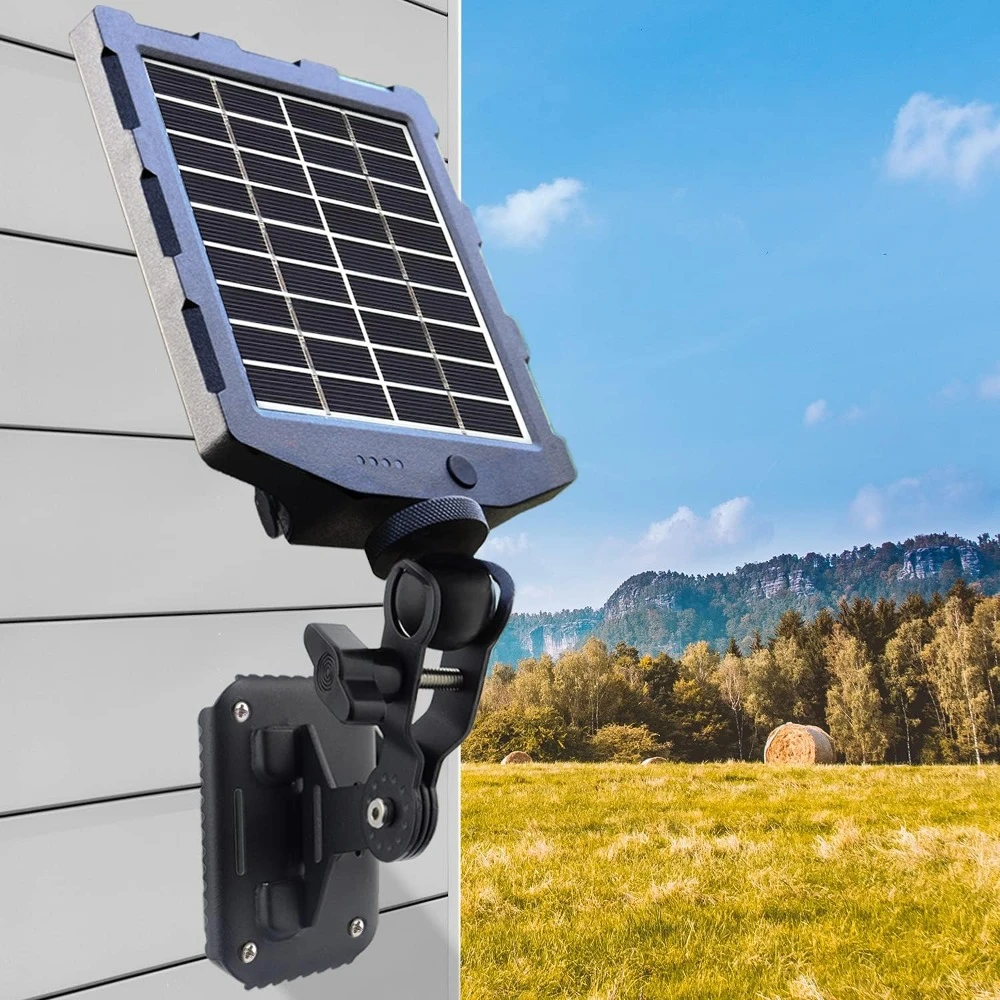Tracking Camera Solar Panel, Solar Battery Charger Kit, Built-in 2000mAh Rechargeable Lithium Battery, IP66 Waterproof