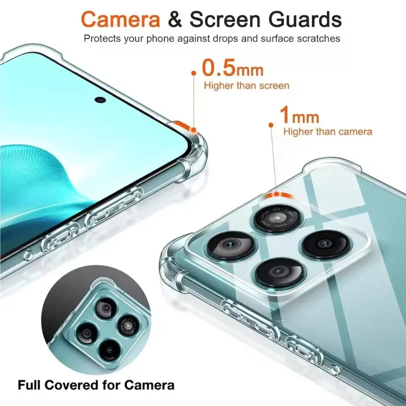 Clear Shockproof TPU Soft Phone Case - Transparent Protective Cover