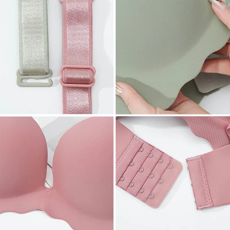 Women's Seamless Bra Solid Push Up Lingerie Sexy Wire Free Bralette Female Intimates Comfort Bras French Fashion Underwear Top