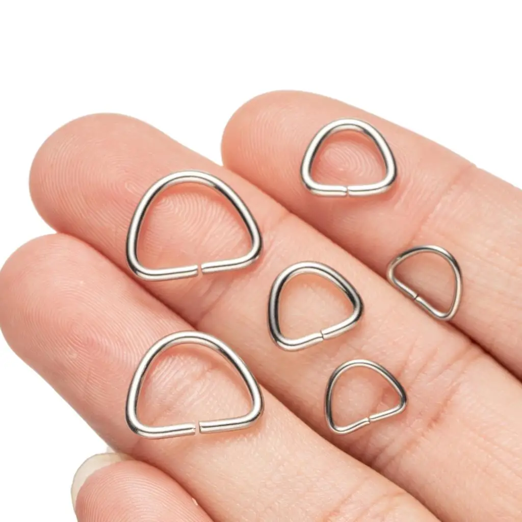 100 Stück/Los Edelstahl Dreieck D-Form Offener Sprungring, Spaltringe, Verbinder, Haken für DIY Schmuckherstellung, Zubehör, Bastelarbeiten – Detail 5