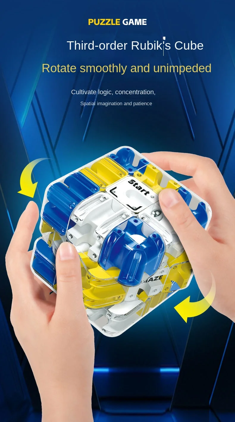 Laberinto 3D, cubo mágico, rompecabezas de juguete, laberinto, bola rodante, cubo mágico, liberación de estrés, autismo, ansiedad, alivio para niños y adultos, juguetes antiestrés