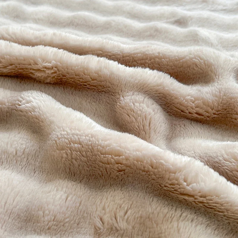 New Bubble Fleece Blanket - Solid Color Rolled Edge Cover Blanket Soft and Comfortable Bedding 150x200 180x200 200x230 5