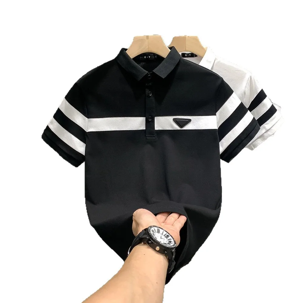 Polo Ricamata da Uomo, T-Shirt Casual Slim Fit a Maniche Corte, Nuovo Stile Cinese con Design a Fiori di Prugna, Novità Estiva - immagine 5