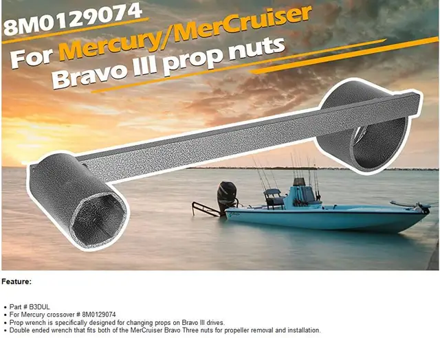 Quicksilver 8M0129074 MerCruiser Bravo III Prop Wrench Mercury ⁄ Quicksilver PROP WRENCH 91-8M0129074 - PowerBoatSupply