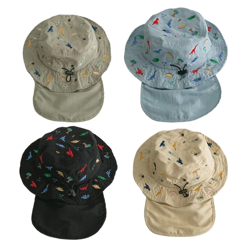 

Breathable Fisherman Hat for Kids Girls Bucket Hat Neck Flap Adjustable
