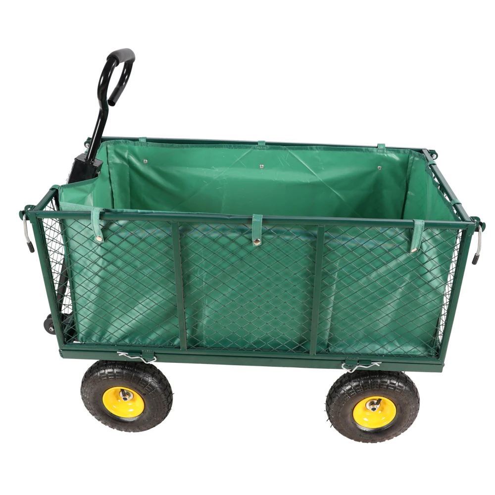 Flower Cart Garden Flower Cart is easier to transport firewood (green+cloth bag)
