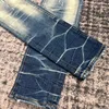 men ripped leather patch distressed mx1 indigo jeans 6