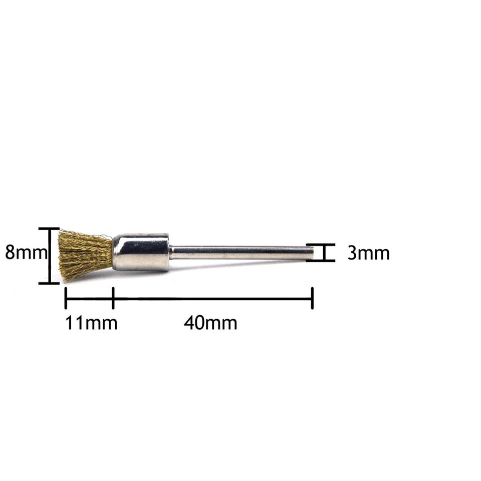 ECSiNG 10-Pack Brass Wire Brush Set - 3mm Shank, 15mm Cup For Rotary Tools, Metal & Wood Cleaning