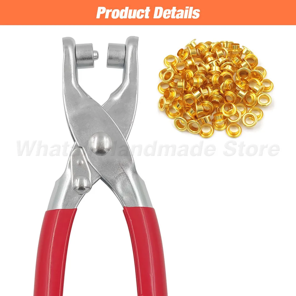 Grommet Eyelet Plier Set Eyelet Hole Punch Pliers Kit 100sets 4mm Metal Eyelets Leather Craft
