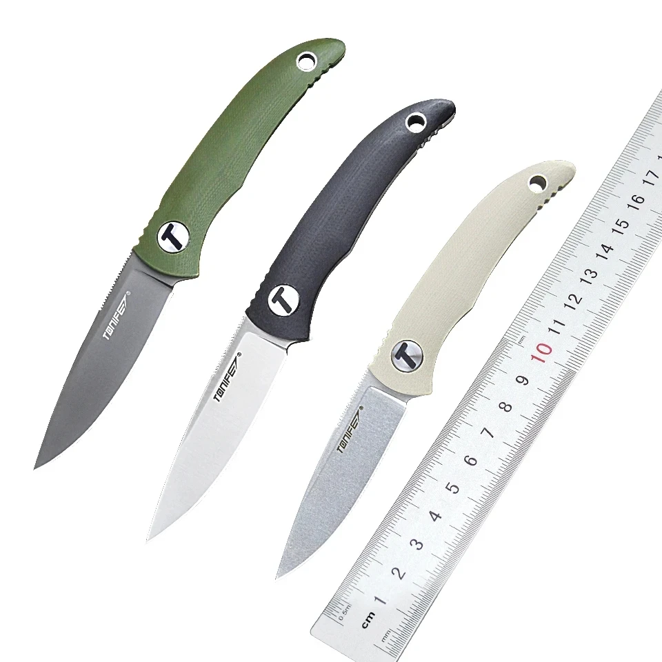 

TONIFE Fixed Blade Straight Knife Stainless Steel portable Hunting knife G10 handle Full Tang with K sheath EDC Multi Tools Nova