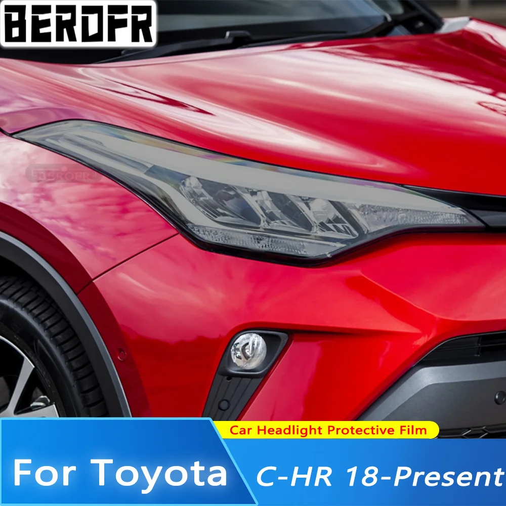 

2 шт. для Toyota CHR 18-20 2021 2022 NMS AX10 тонировка автомобильной фары Дымчатая Черная защитная пленка прозрачные наклейки из ТПУ аксессуары