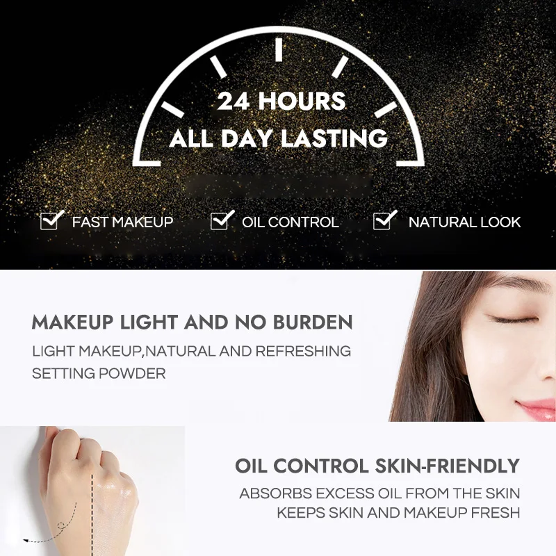 Description Picture 5 of itemGECOMO Makeup Setting Powder Waterproof Loose Powder Oil-Control Matte Finish 4 Colors