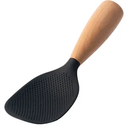 Silicone Non-stick Heat-resistant Cooking Spoon - Durable Anti-scalding Kitchen Tool (Black)