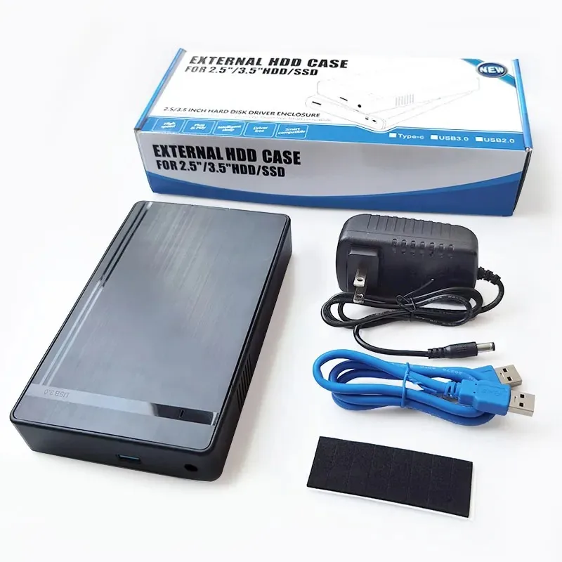 3.5인치 SATA 하드 드라이브 케이스 USB 3.0 고속 전송 하드 드라이브 케이스 외장형 휴대용 하드 드라이브 케이스