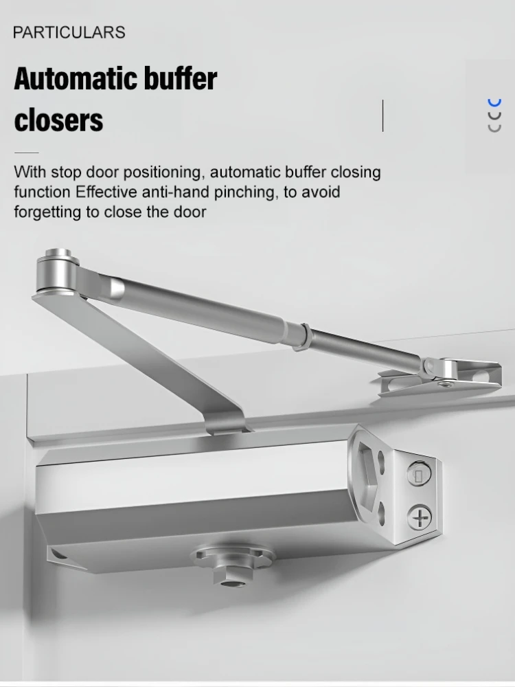 180&deg; Automatic Door Closer Silent er Hydraulic Aluminum Alloy Door Closer Passage