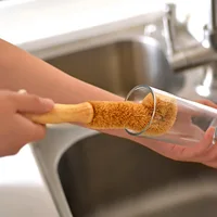 Kitchen Sink Cleaning Brush Natural Coir Brush Glass Cup Brush Non-stick Skillet Brush Dish Washing Bottle Cleaner 2