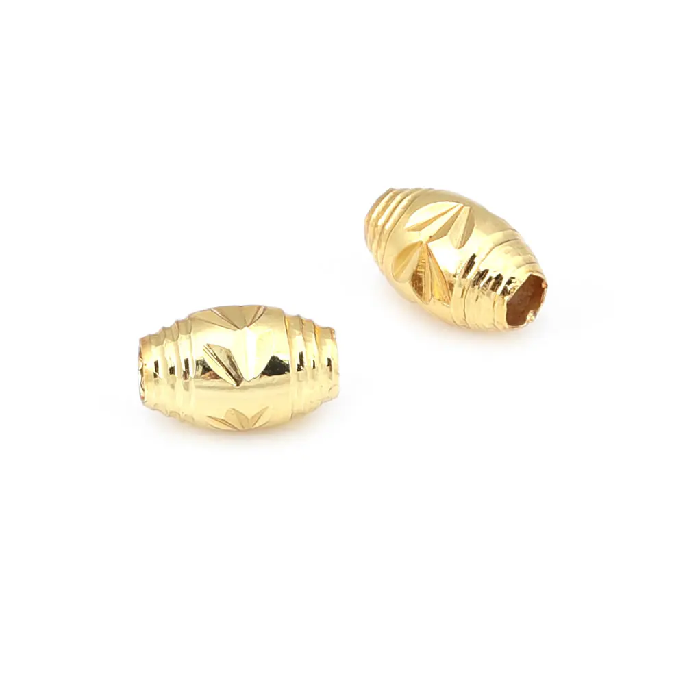 Cuentas de Brass Doradas de 18K Diseño Ovalado Cilíndrico Suministros para Hacer Joyería DIY - details 9