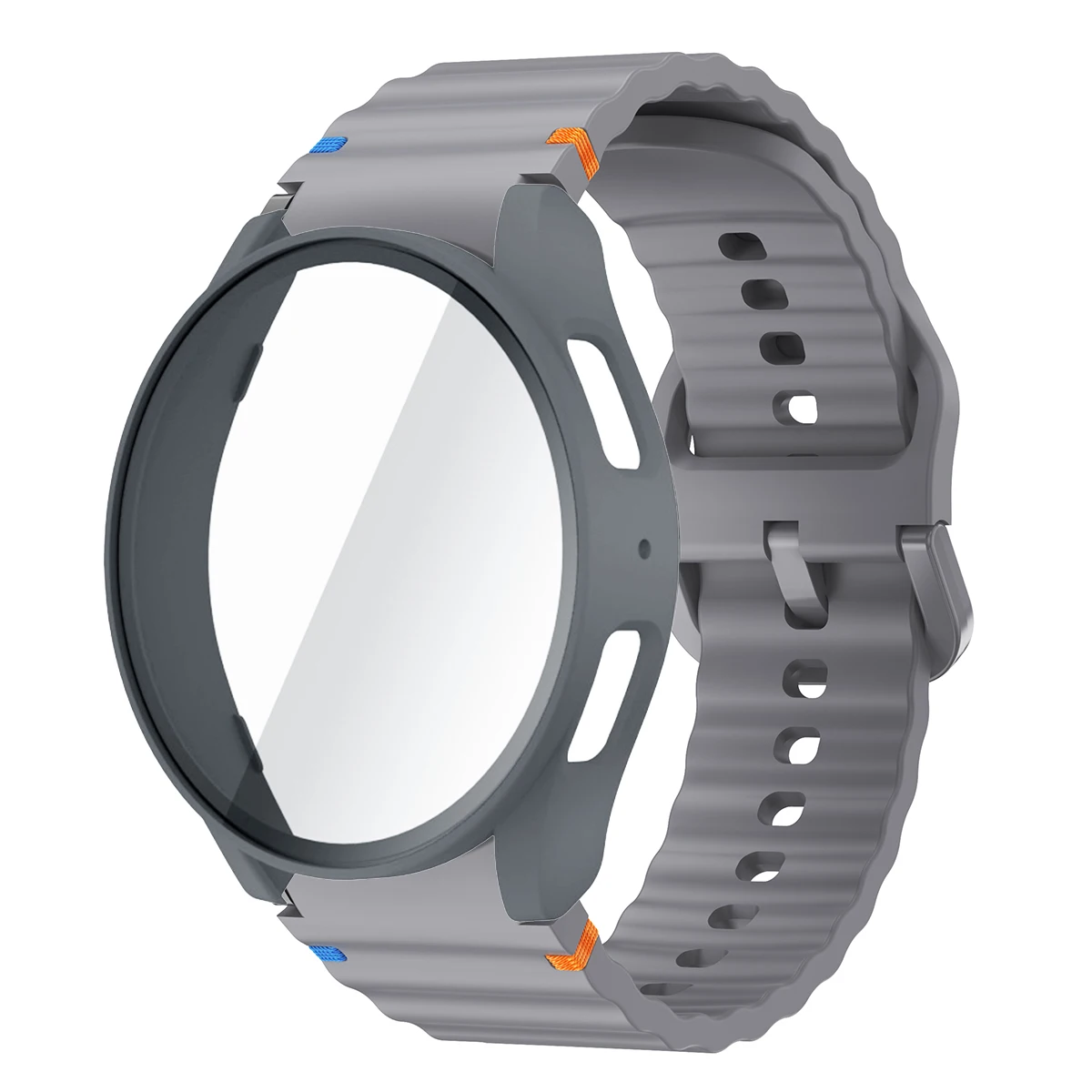 Silicone Watch Strap with Case and Screen Protector for 40-44mm Smartwatches - Durable Wrist Accessory