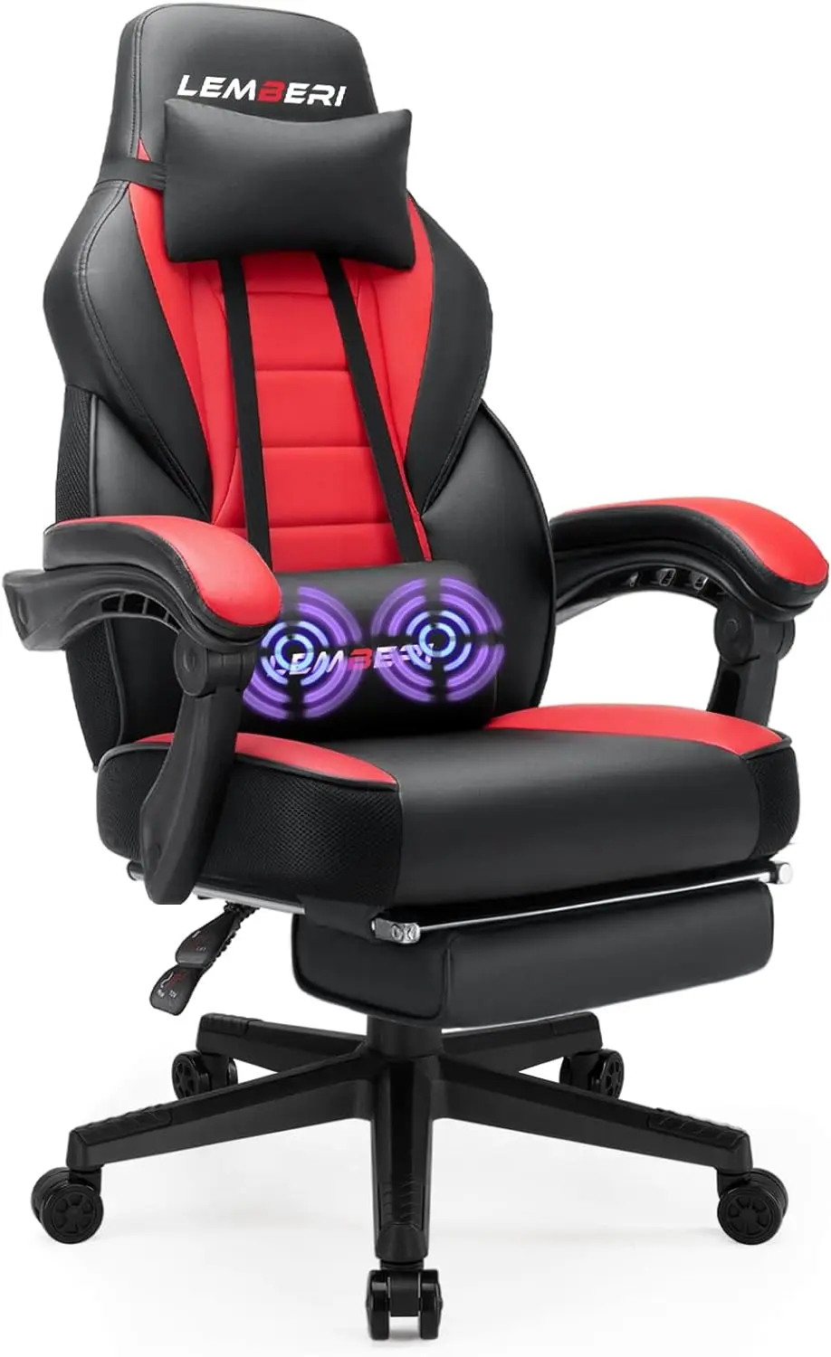 

Стулья для видеоигр с подставкой для ног, большой и высокий игровой стул для взрослых, емкость 400 фунтов, компьютерный стул В гоночном стиле с подголовником