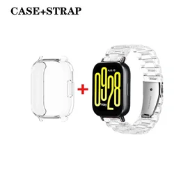 Enhanced Protective Watch Case and Strap Set with Screen Protector for Redmi Watch 5 Active (Transparent)