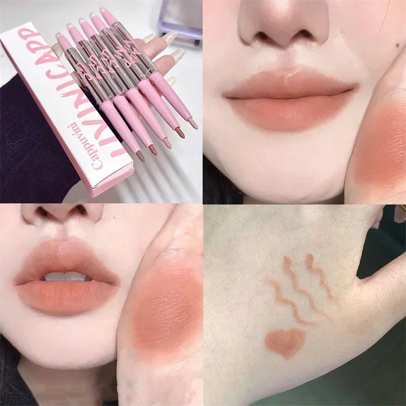 Lipliner Pencil Matte Velvet Lip Liner Pen Outline Lip Shape Lipstick Pen Waterproof Lasting Non-stick Cup Nude Lip gloss Makeup 5