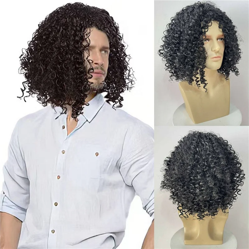 

Ветровка Летающий модный парик головной убор мужские короткие вьющиеся волосы пушистые химические волоконные прически с механизмом высокотемпературная проволока