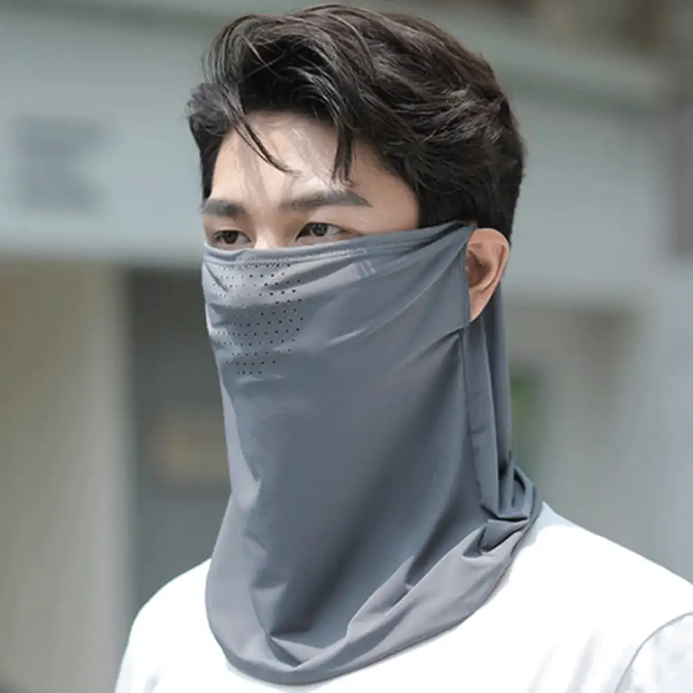 Unisex UV protection outdoor neck wrap cover ice silk face mask sun proof bib for sports