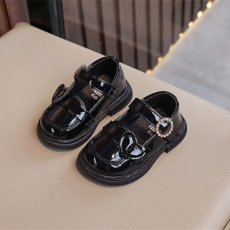 Crystal Girls Flats Shoes Kids Leather Shoes Baby Toddler Anti-Slippery Casual Footwear Child Single Infant First Walkers baby shoes soft sole shoes