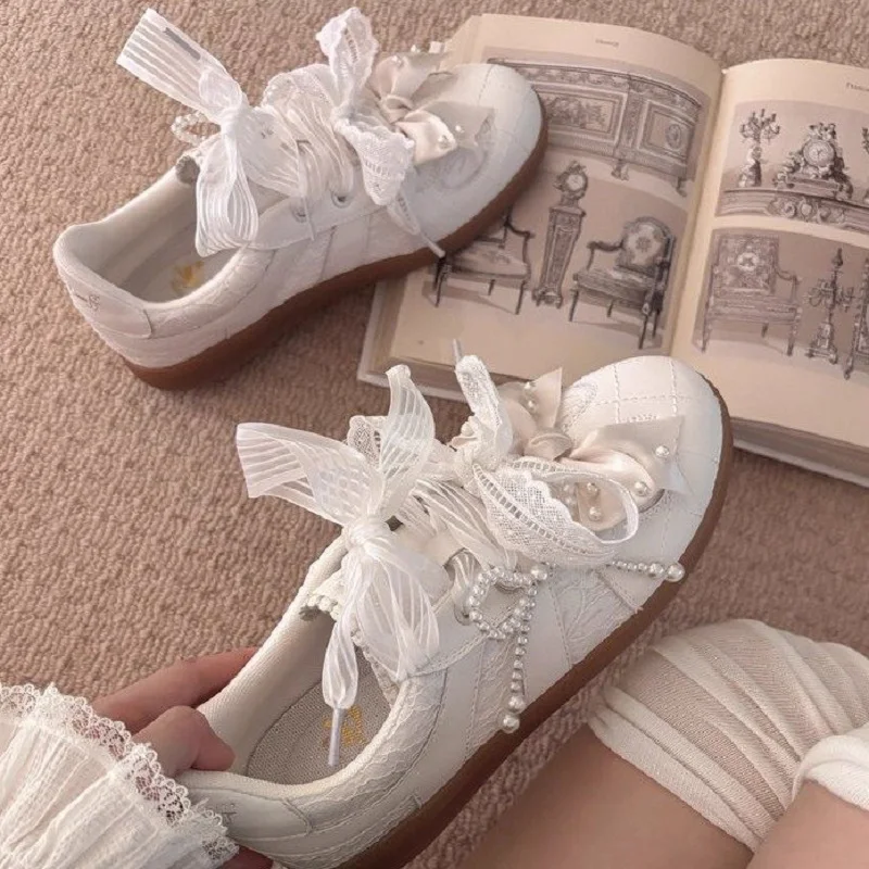 New square toe beach temperament indoor and outdoor fairy style bow retro style convenient one-step women's casual shoes