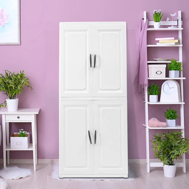 Armario de almacenamiento de 4 puertas, armarios para dormitorio, sala de  estar, baño, blanco, Stipple, nuevo - AliExpress