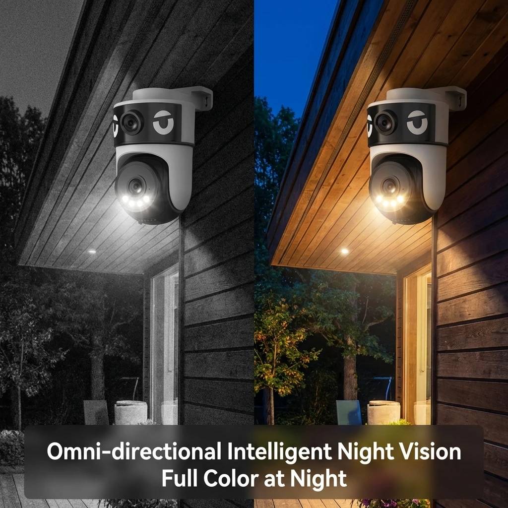 OKAM PRO APP Dual-Lens Camera 5G Wi-Fi IP Camera HD 10MP PTZ Color Night Vision Two-Way Intercom Motion Tracking AI Smart Camera 5