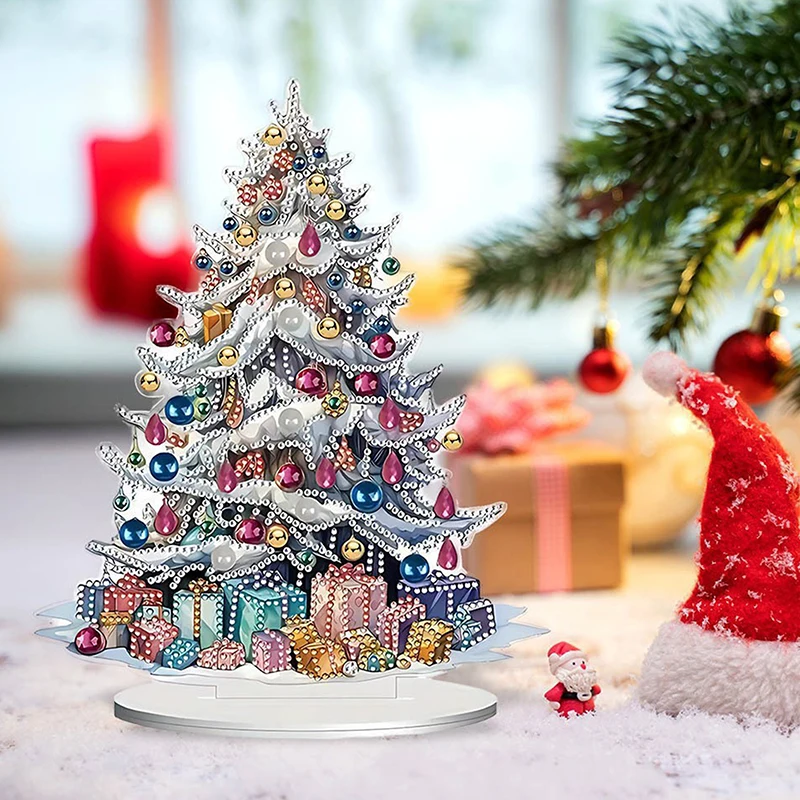 1pcs Christmas Reindeer Sleigh Santa Figurine 2D Acrylic Christmas Santa Claus On Sleigh Decoration Holiday Party Supplies