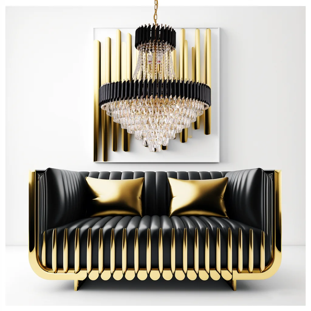 

Luxury Modern Pendant Lights Black Gold Design Lamps Living Room Chandelier E14 Metal Lustre Crystal LED Black Lighting Fixtures