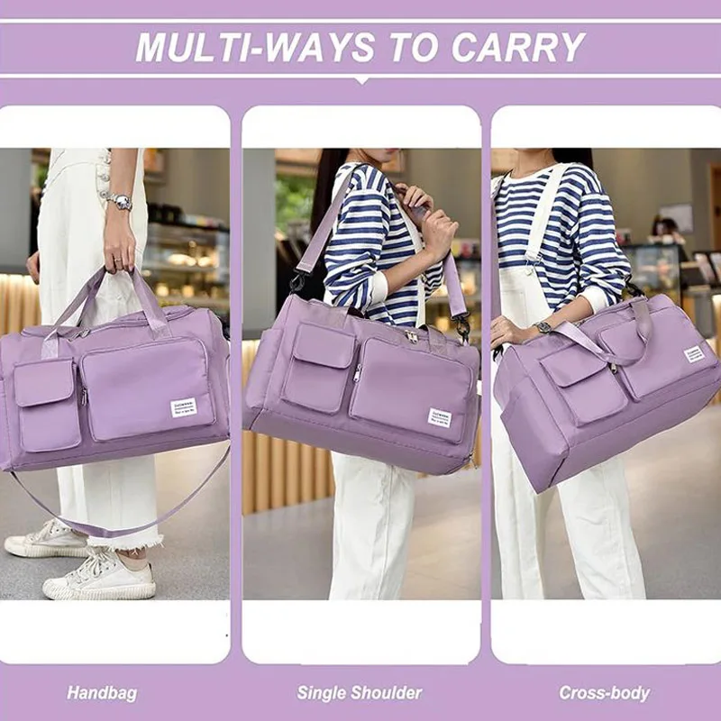 Travel Bag Large Capacity Weekender Carry On Duffle Bags with Shoe Compartment Sports Fitness Bags for Women Shoulder Bag 5