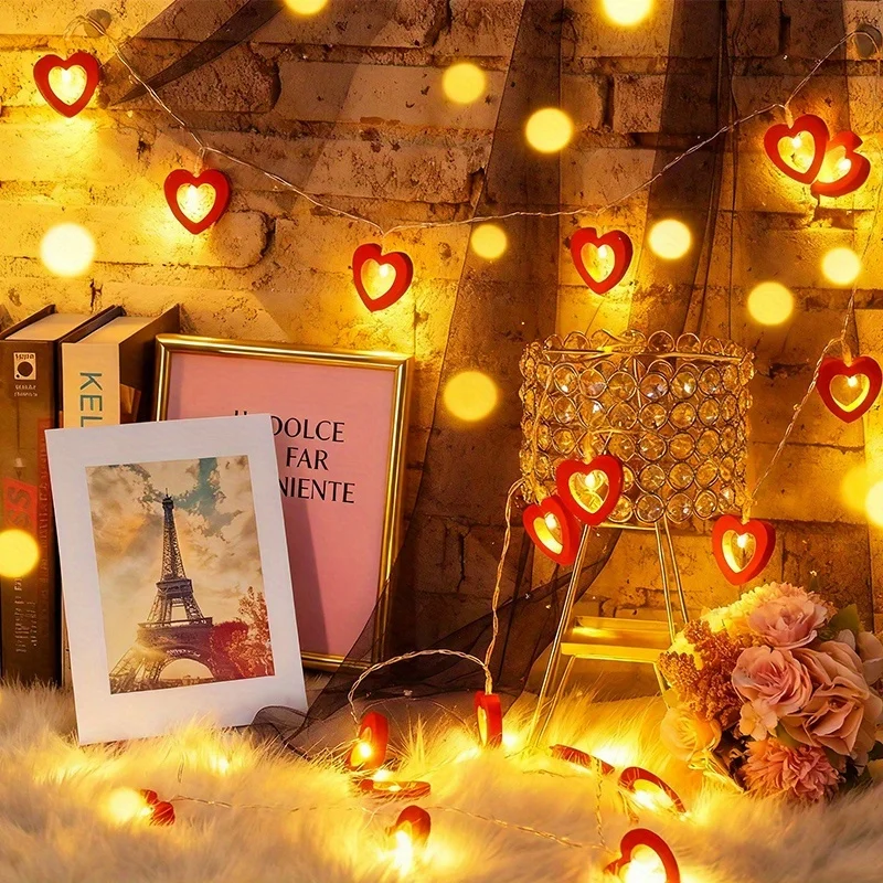 10 LED Liebe Herz Lichterketten Valentinstag Dekoration Girlande Led Lichterkette Hochzeit Geburtstag Party Decor Liefert Requisiten – Detail 5