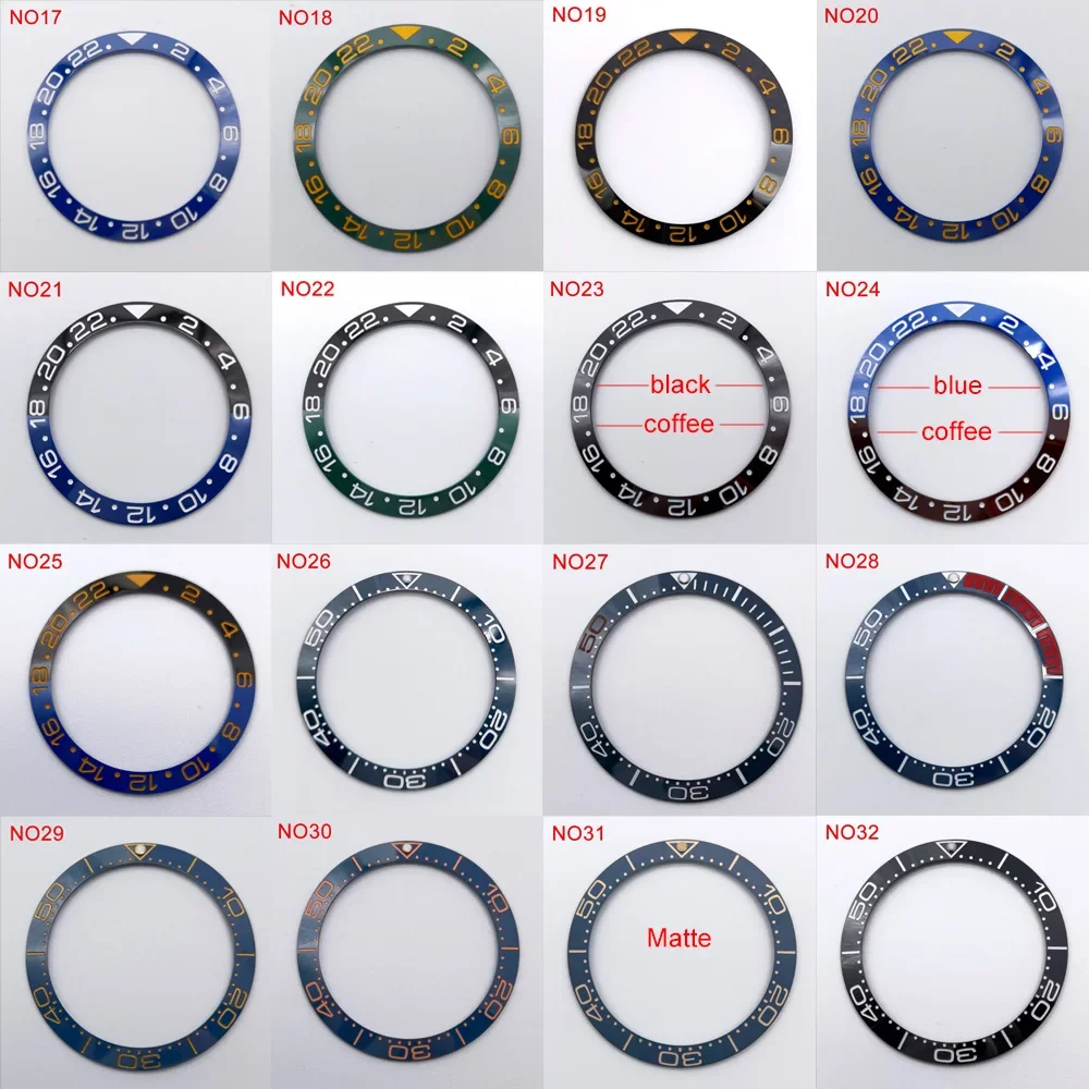 38mm Watch Ring Ceramic Bezel Insert For 40mm Watch Case Accessories Inner diameter 30.5mm