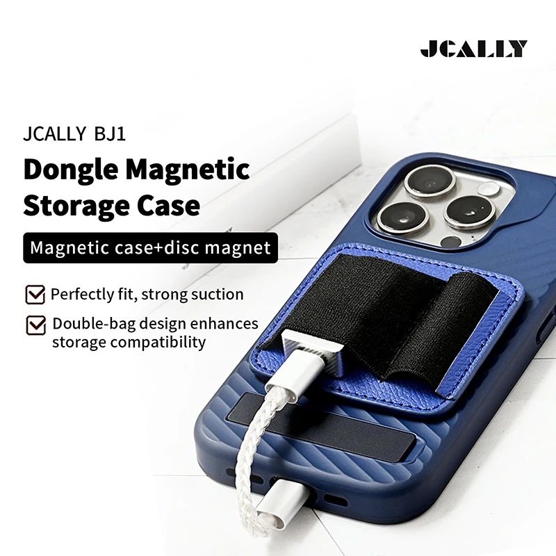Magnetic Leather Phone Case with Elastic Card Holder and Clip