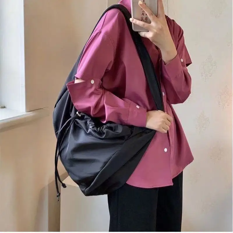 Nylon Crossbody Bags for Women Totes Folds Underarm Canvas Bag Female Large Capacity Casual Handbag Satchel Purses